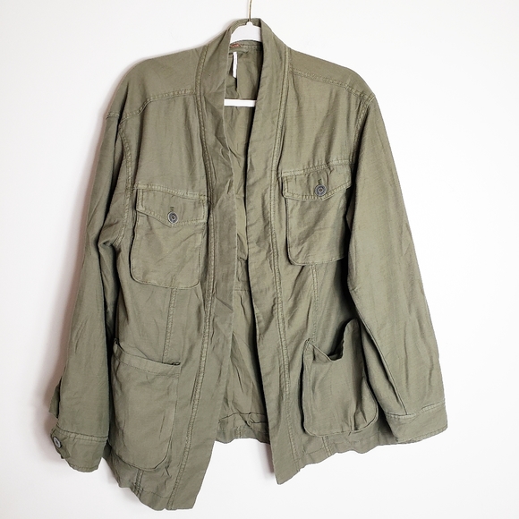 Free People in our nature olive utility jacket - Picture 2 of 5